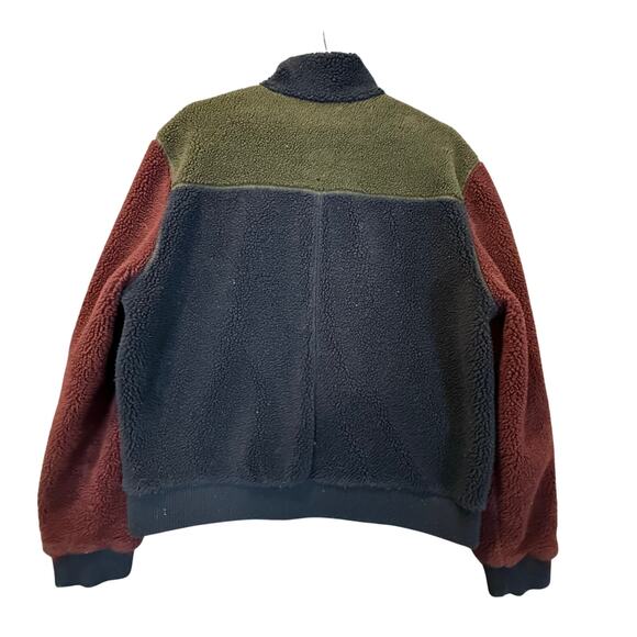 Original Penguin Men's Colorblock Fleece Full-Zip Bomber Jacket L Teddy Sherpa - Picture 2 of 12